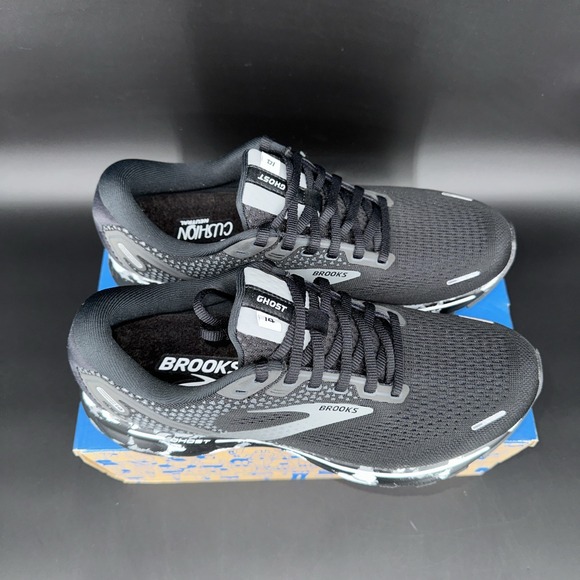 Brooks Ghost 14 Men\'s 8 Medium Width Running Shoes Black and White 110369 1D 090 main image 9